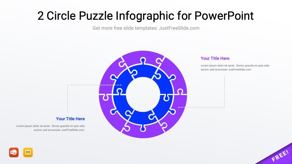 Free 2 Circle Puzzle Infographic for PowerPoint