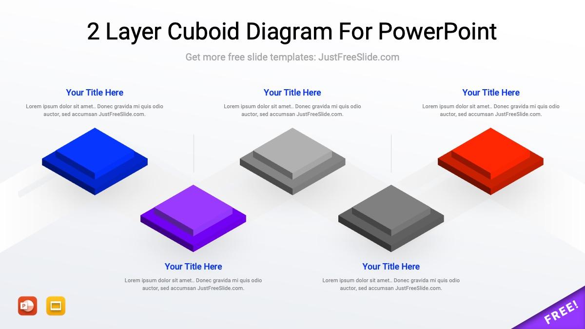 Free 2 Layer Cuboid Diagram For PowerPoint