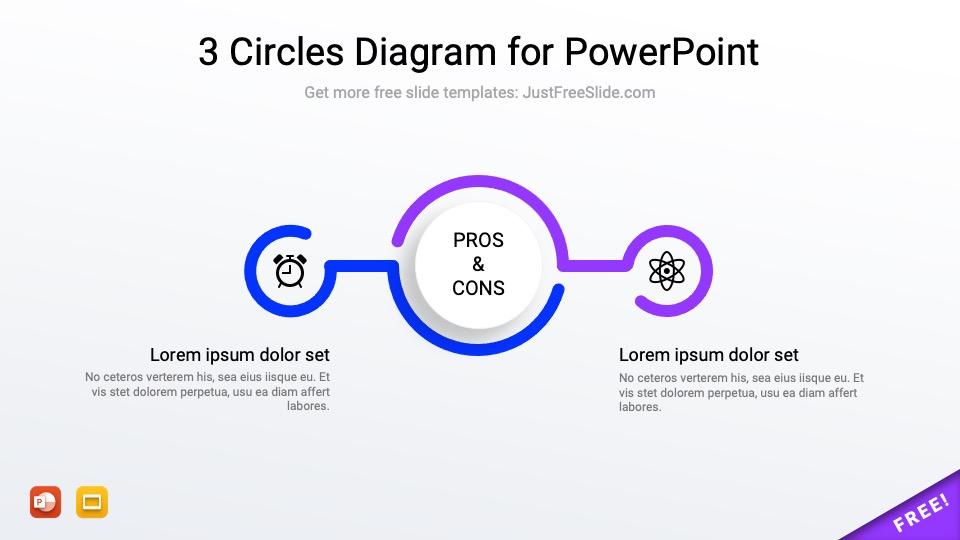 3 Circles Diagram for PowerPoint Free Download
