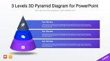 3 Levels 3D Pyramid Diagram for PowerPoint