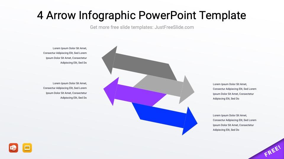 4 Arrow Infographic PowerPoint Template Free Download