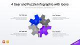 4 Gear and Puzzle Infographic with Icons