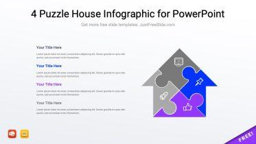 4 Puzzle House Infographic for PowerPoint