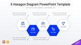 5 Hexagon Diagram PowerPoint Template