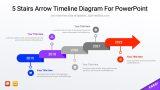 5 Stairs Arrow Timeline Diagram For PowerPoint