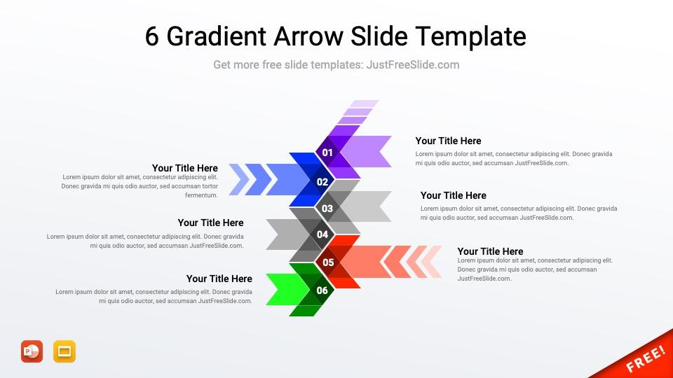 Free 6 Gradient Arrow Slide Template