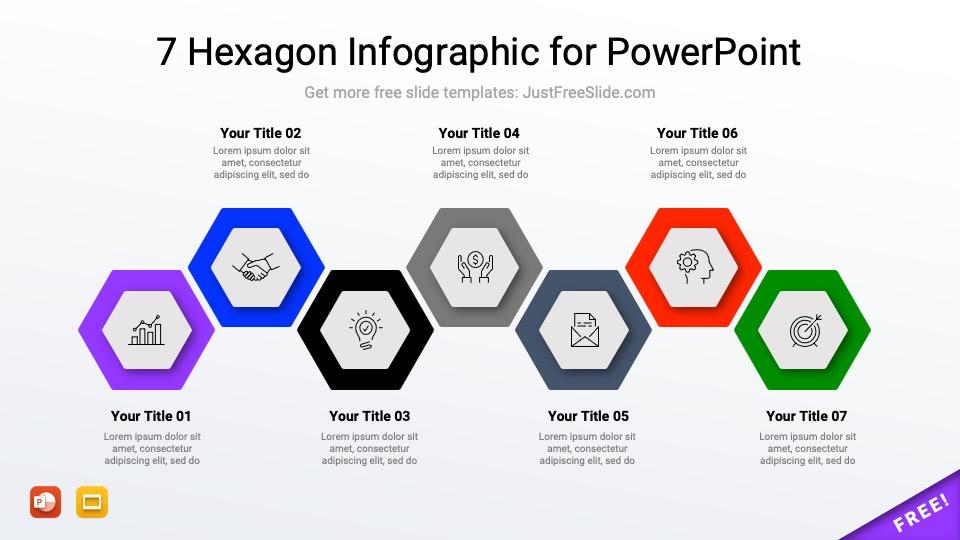 Free 7 Hexagon Infographic for PowerPoint