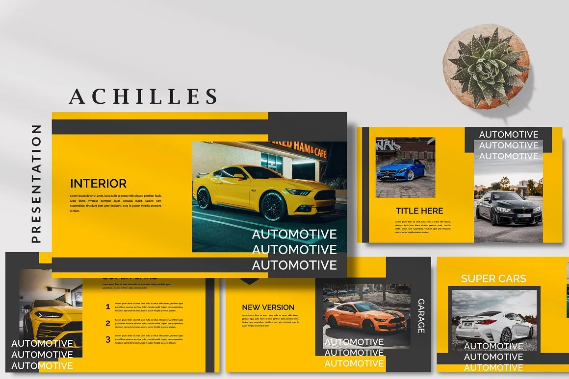 Achilles Sport Cars Powerpoint Template