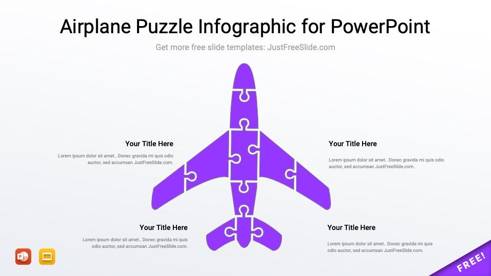 Free Airplane Puzzle Infographic for PowerPoint