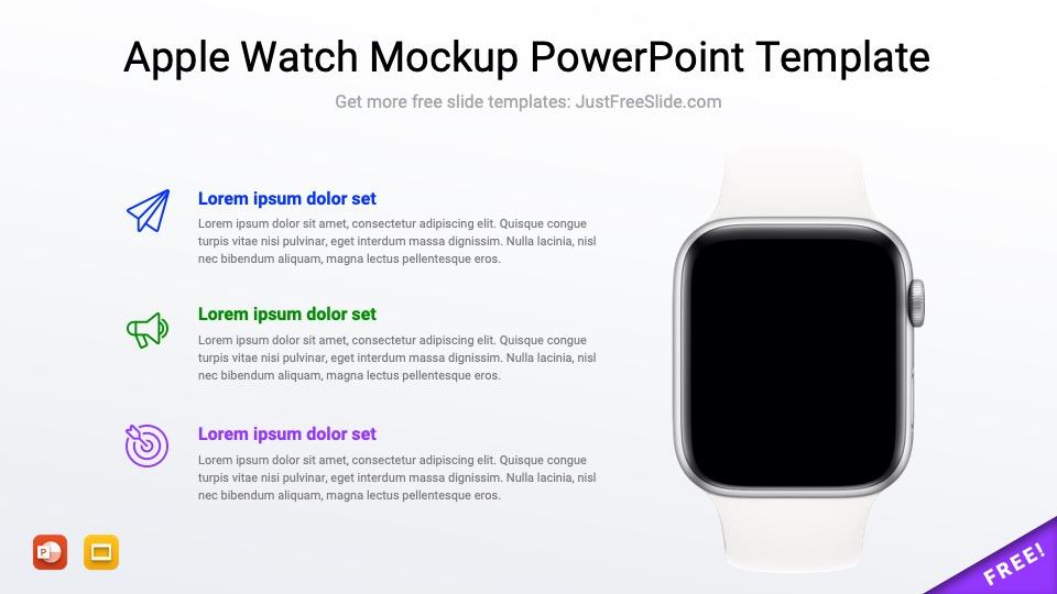 Apple Watch Mockup PowerPoint Template Free Download