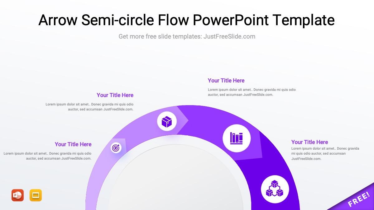Free Arrow Semi-circle Flow PowerPoint Template