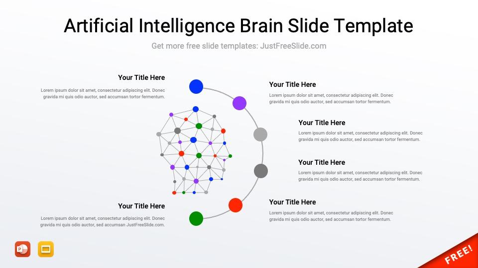 Free Artificial Intelligence Brain Slide Template