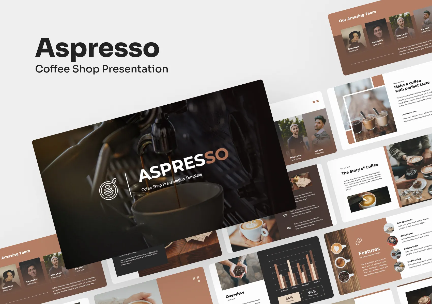 Aspresso Coffe Shop PowerPoint Template