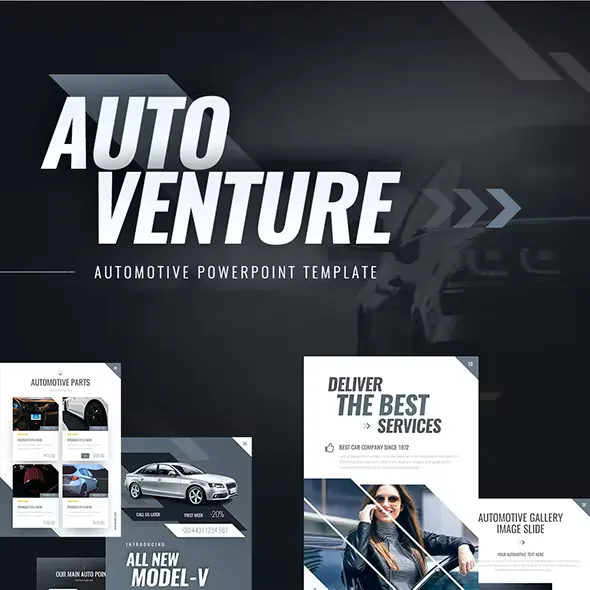 Autoventure Portrait Automotive PowerPoint Template