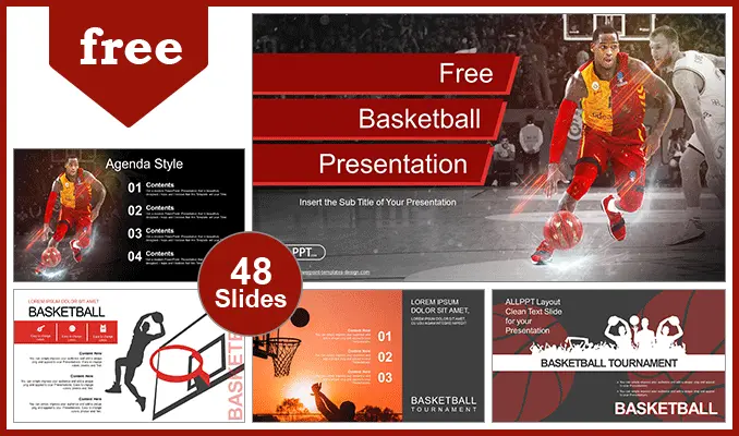 Basketball Player Sports PowerPoint Template