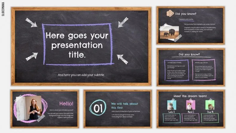Blackboard slides background presentation template
