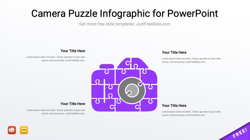 Free Camera Puzzle Infographic for PowerPoint