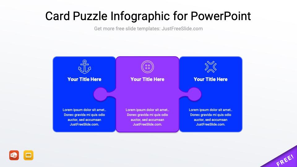 Free Card Puzzle Infographic for PowerPoint