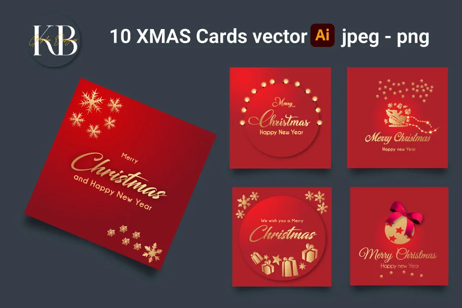 Christmas greeting cards Template