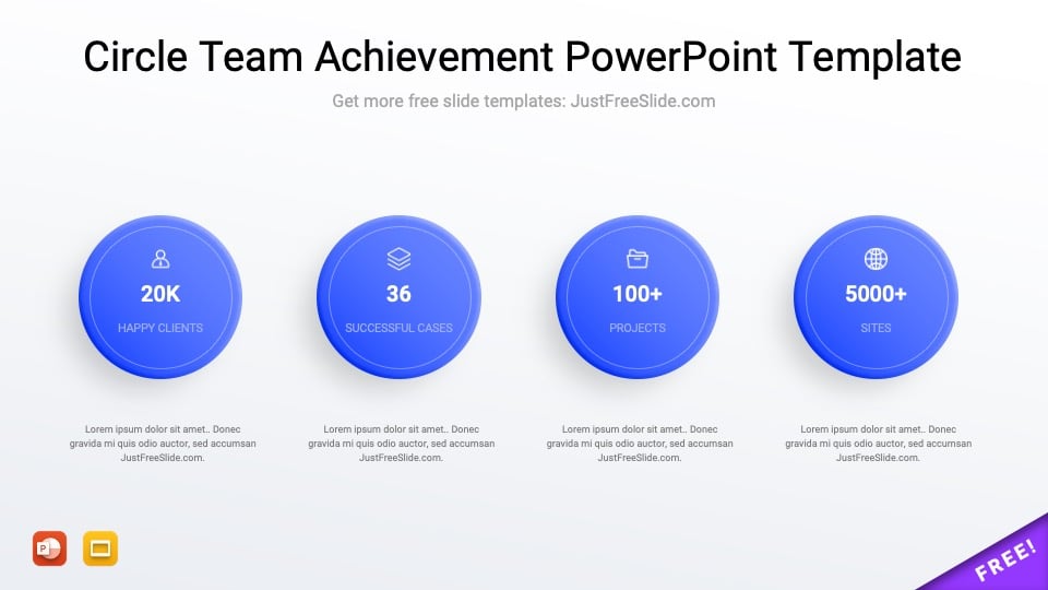 Circle Team Achievement PowerPoint Template Free Download