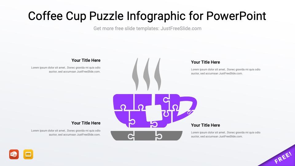 Free Coffee Cup Puzzle Infographic for PowerPoint