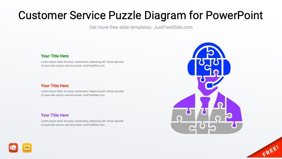 Free Customer Service Puzzle Diagram for PowerPoint