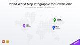 Dotted World Map Infographic for PowerPoint