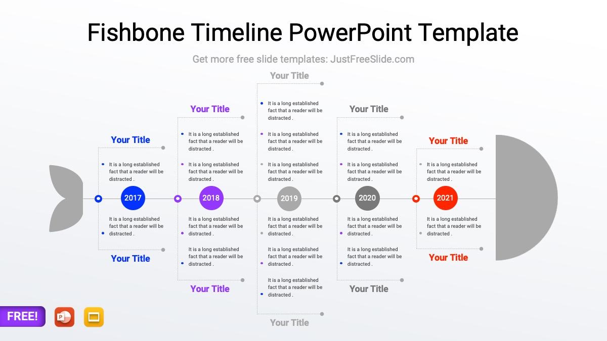 Fishbone Timeline PowerPoint Template Free Download