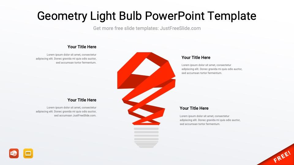 Free Geometry Light Bulb PowerPoint Template