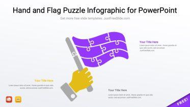 Hand and Flag Puzzle Infographic for PowerPoint