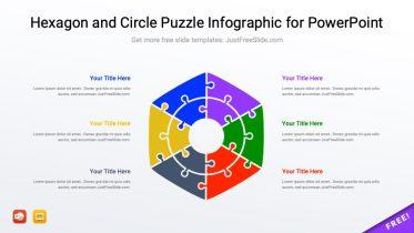 Hexagon and Circle Puzzle Infographic for PowerPoint