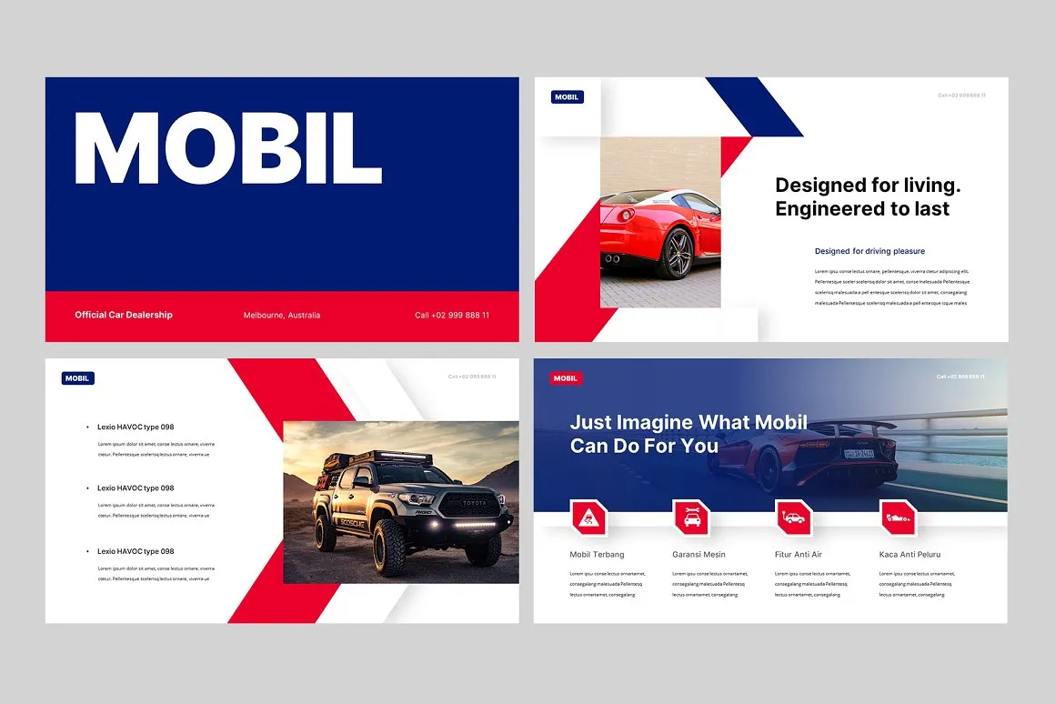 MOBIL Car Business Powerpoint Template