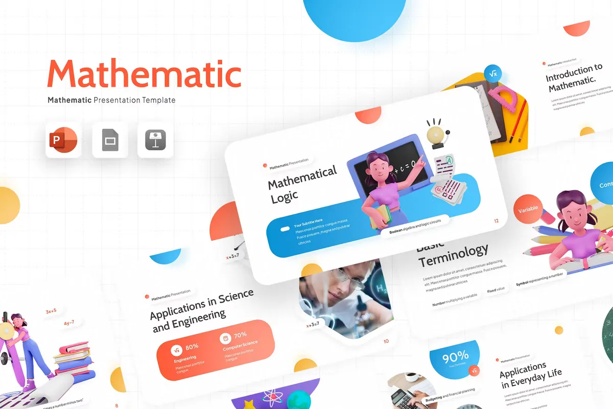 Mathematic Education Powerpoint Template Preview