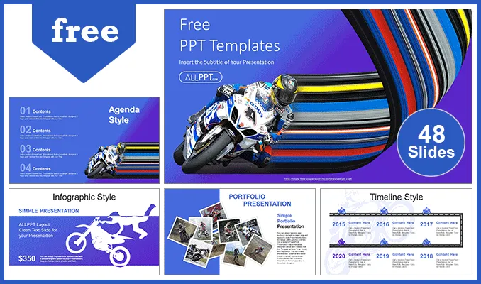 Motorcycle Racing Sports PowerPoint Template