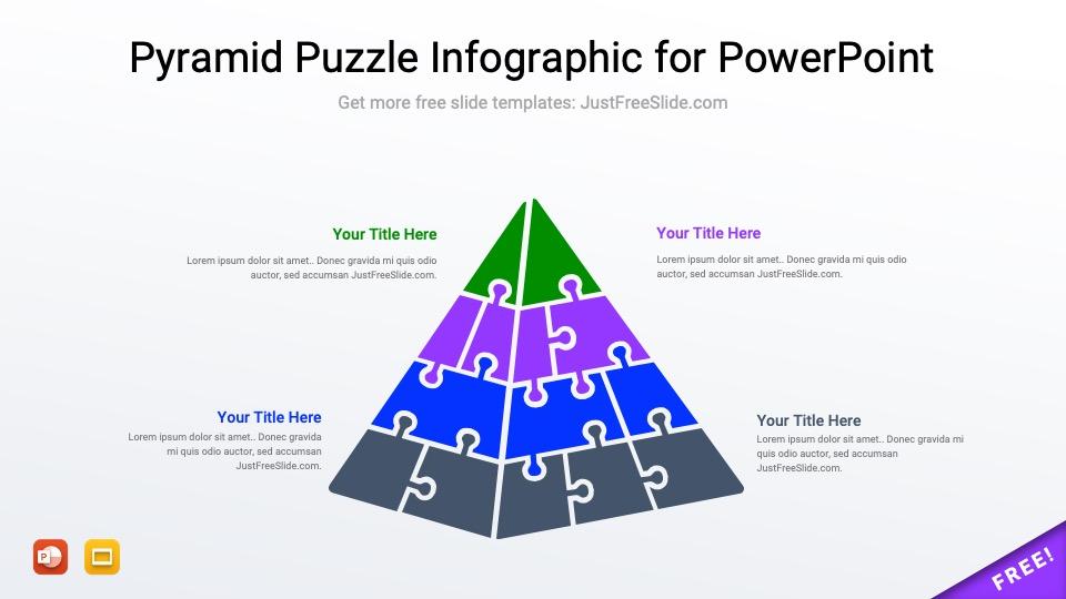Free Pyramid Puzzle Infographic for PowerPoint