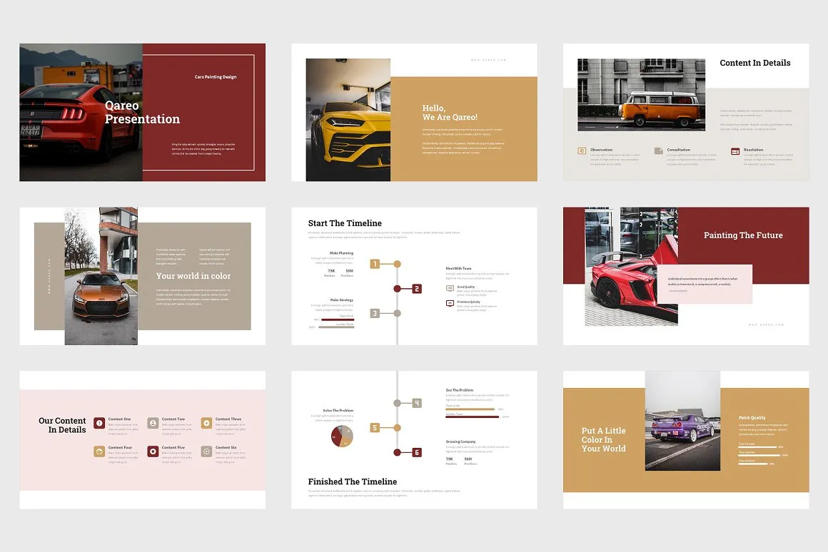 Qareo Multipurpose Car Powerpoint Template preview