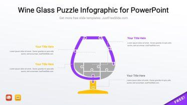 Wine Glass Puzzle Infographic for PowerPoint