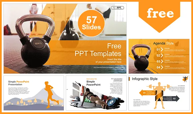 Workout with Kettle Bell PowerPoint Template