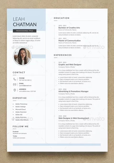 minimal Resume Template for Word