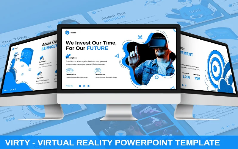 virty virtual reality powerpoint template