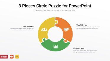 3 Pieces Circle Puzzle for PowerPoint