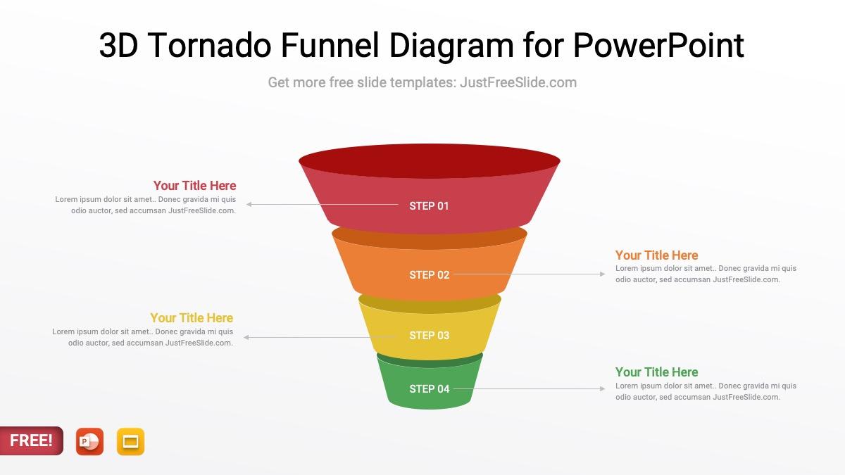 Free 3D Tornado Funnel Diagram for PowerPoint