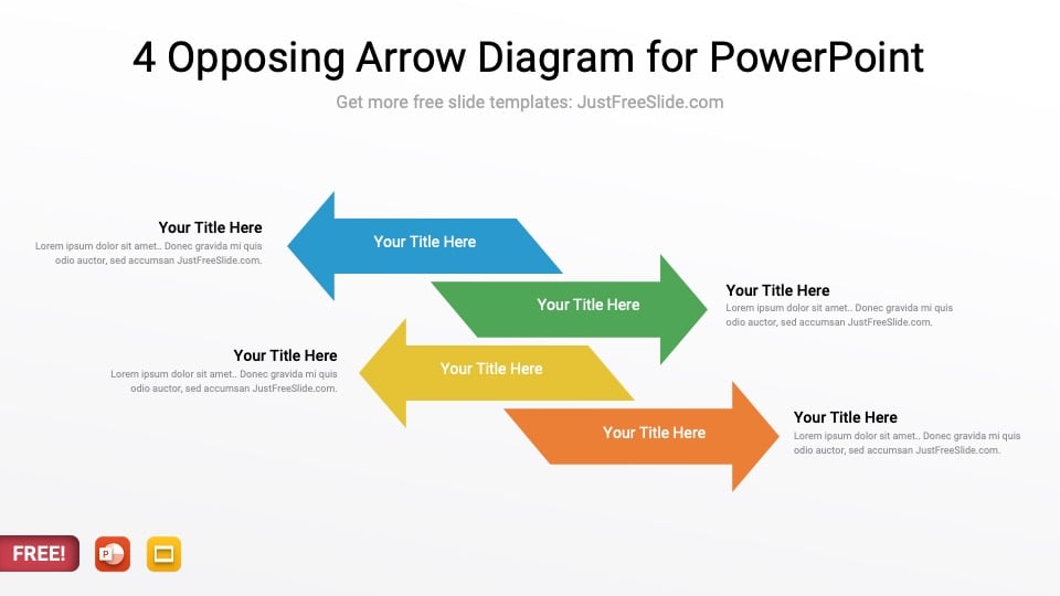 4 Opposing Arrow Diagram for PowerPoint