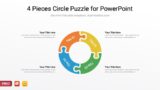 4 Pieces Circle Puzzle for PowerPoint