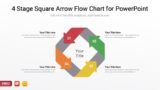 4 Stage Square Arrow Flow Chart for PowerPoint