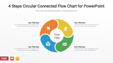 4 Steps Circular Connected Flow Chart for PowerPoint