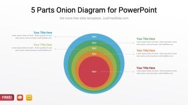 5 Parts Onion Diagram for PowerPoint