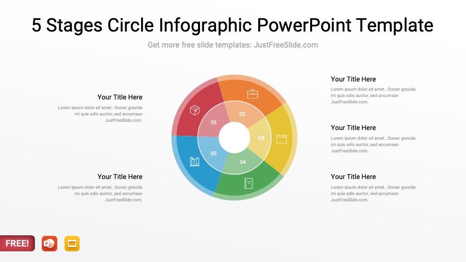 5 Stages Circle Infographic PowerPoint Template