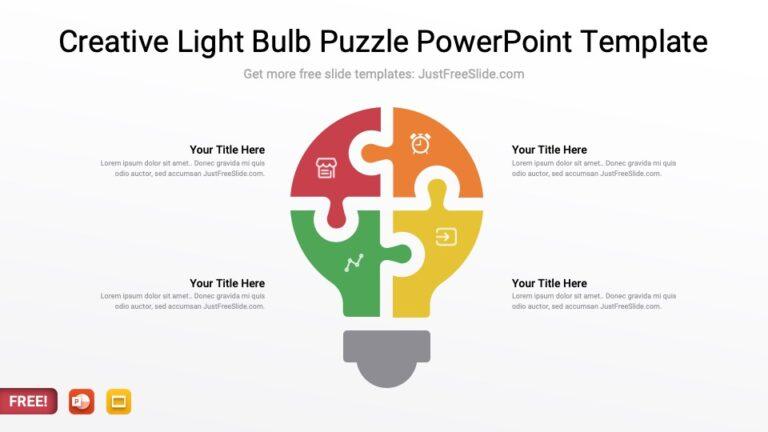 Piece Outline Pie Chart Puzzle Ppt Template Just Free Slide