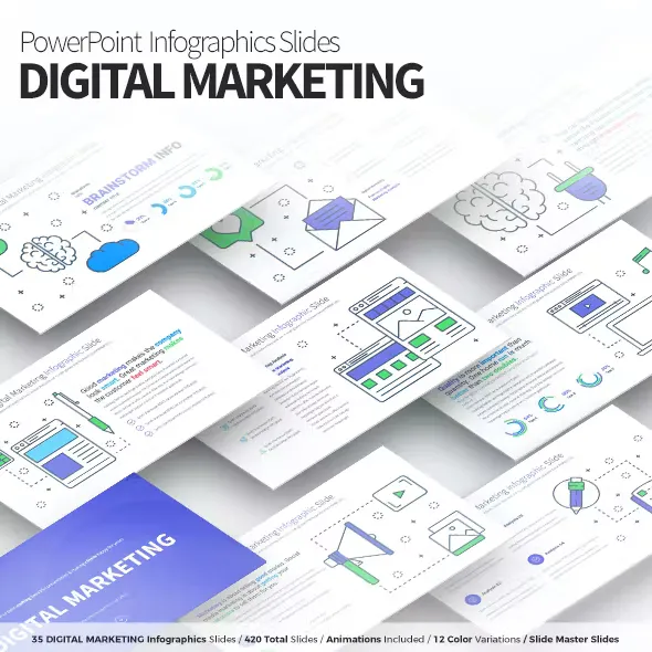 Digital Marketing PowerPoint Infographics Slides